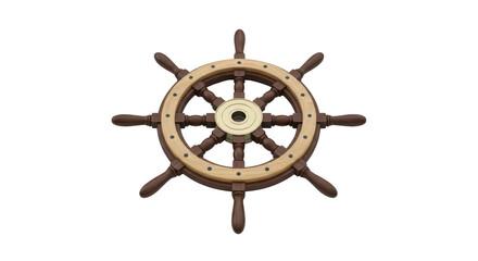 Isolated Ship Steering Wheel