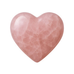 Heart-Shaped Rose Quartz Gemstone on White Background