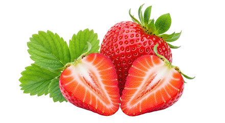 Isolated Sliced Strawberries
