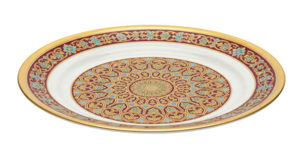 Isolated Decorative Plate with Ornate Design