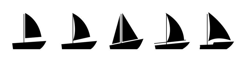 sailboat icon. Boat icon set
