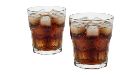 Isolated Cola Drink with Ice Cubes, Refreshment
