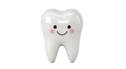 Isolated cartoon tooth with a smile