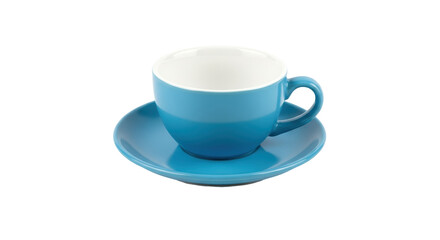 Isolated Blue Cup and Saucer