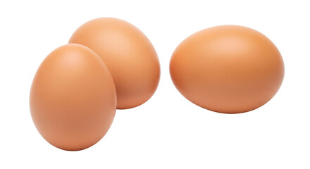 Isolated Three Brown Eggs