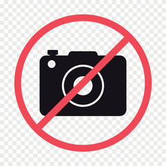 No photography camera flat vector icon