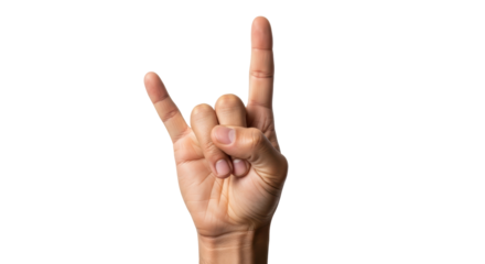 Isolated Rock and Roll Hand Gesture