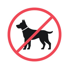 no pet, no dog vector sign