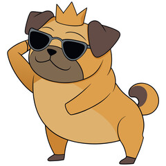 pug dog with sunglasses