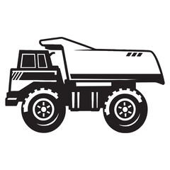 silhouette photo of dump truck with white background