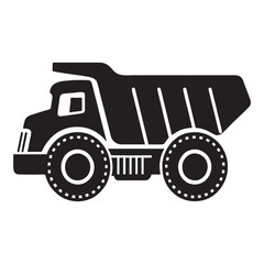 silhouette photo of dump truck with white background
