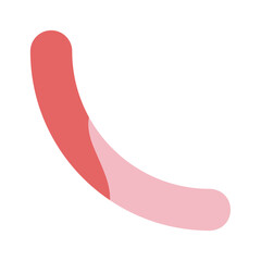 Abstract shape flat color. Round curve