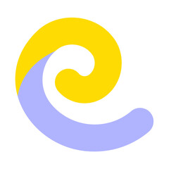 Abstract shape flat color. Round curve