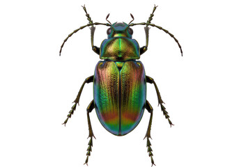 Isolated Iridescent Green Beetle with Detailed Anatomy