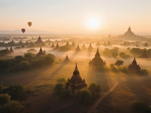 bagan at sunset