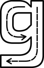 Alphabet Tracing Worksheet with Arrow Stroke Guide - Printable Handwriting Practice for Kids