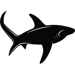Fototapeta premium Hammerhead Shark Silhouette Banner Design