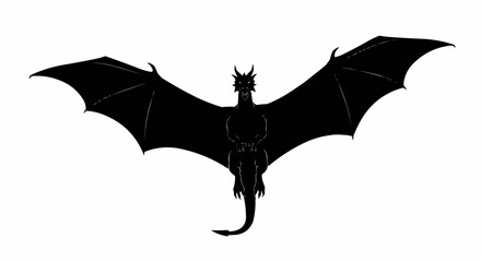 Flying Dragon Silhouette Vector – Fantasy Creature Art