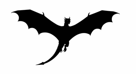 Flying Dragon Silhouette Vector – Fantasy Creature Art