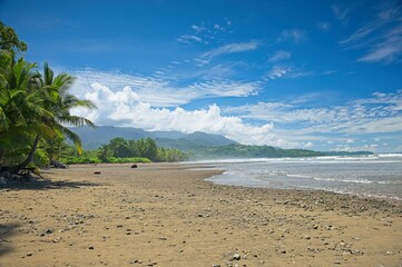 beautiful beach in the Marino Ballena National Park in Costa Rica