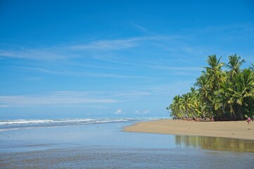 beautiful beach in the Marino Ballena National Park in Costa Rica
