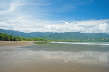 beautiful beach in the Marino Ballena National Park in Costa Rica