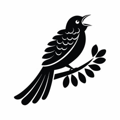 Singing Bird silhouette vector illustration