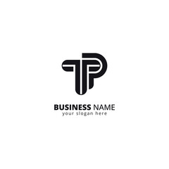Creative T and P Letter Logo, Bold Monogram Design.