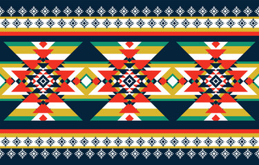 Abstract geometric ethnic oriental pattern with traditional style. Ideal for carpet, wallpaper, clothing, wrapping, batik, and fabric. Native-inspired vector design.