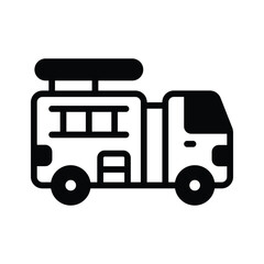 Easy to edit glyph icon of firefighter rescue truck