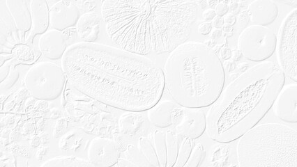 embossed image of fruits 