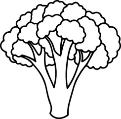 chinese broccoli vegetable outline coloring book page line art vector illustration