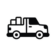 Trendy glyph icon of rugged pickup truck model