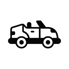 A premium glyph icon of convertible car design