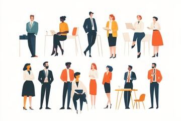Dynamic business meeting illustrating collaboration among diverse professionals in modern office environment