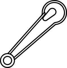 safety pin outline coloring book page line art vector illustration