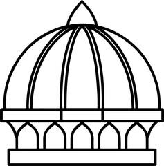 dome architecture outline vector illustration line art