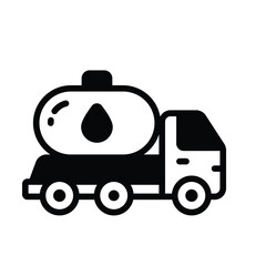 Premium glyph icon of fuel oil tanker truck