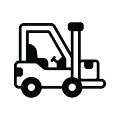 Well crafted glyph icon of industrial forklift machine