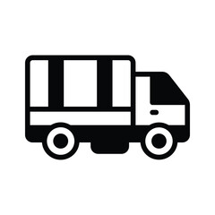 Easy to edit glyph icon of cargo truck