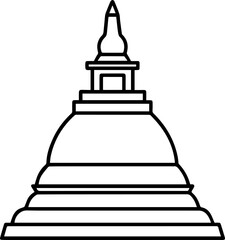 Stupa outline vector illustration line art