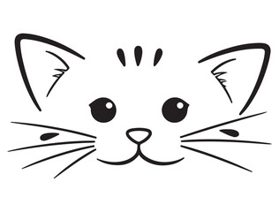 CUTE CAT FACE SILHOUETTE