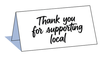Handwritten Style Thank You Note Supporting Local Business Concept for Creative Projects