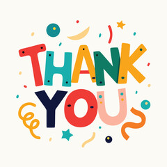 Colorful handwritten thank you message