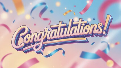 Congratulations! Celebration with confetti, a visual expression of congratulation, perfect for adding flair to events and festivities. 