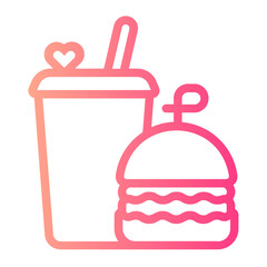 fast food gradient icon