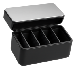 Felt-lined card storage box with removable dividers for customizable sorting