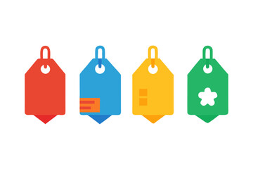 set of Price Tag icon silhouette vector illustration