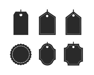 set of Price Tag silhouette vector illustration
