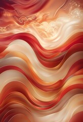 Modern Abstract Digital Artwork With Vibrant Wavy Shapes